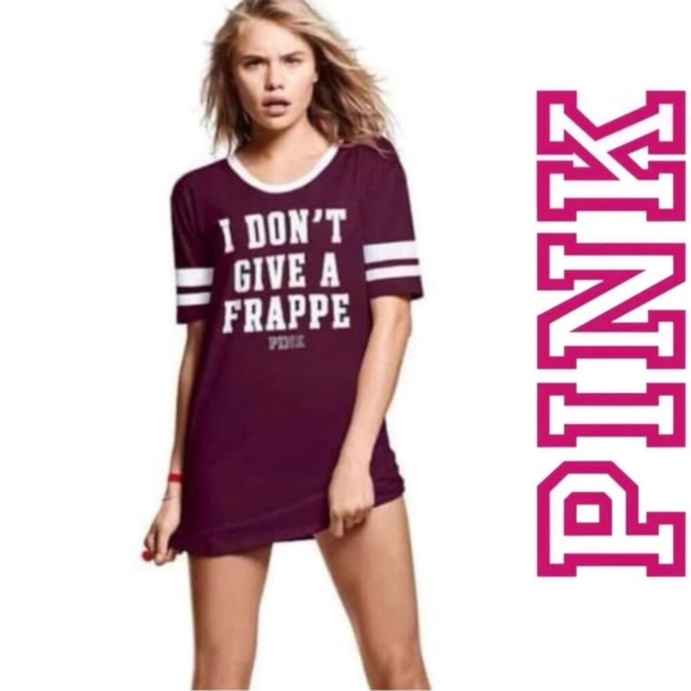 Victoria's Secret PINK | "I Don't Give A Frappe" Sleep Shirt | Size Extra Small